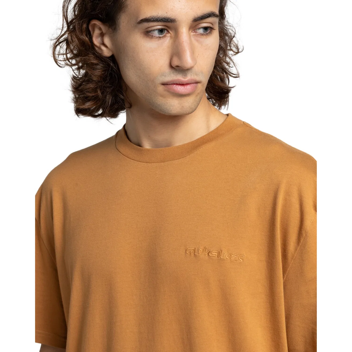 Детская хлопковая футболка с вышивкой Quiksilver, Almond — фото 4