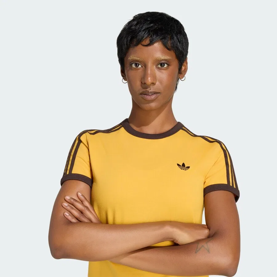 Футболка ADIDAS ORIGINALS желтого цвета — фото 3