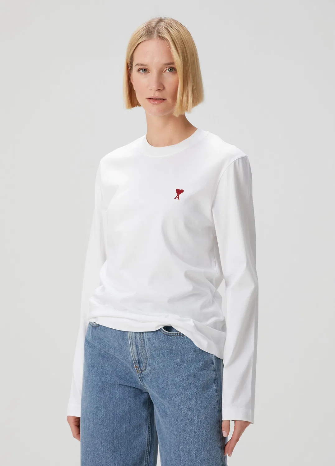 Футболка с длинным рукавом Ami Paris, white