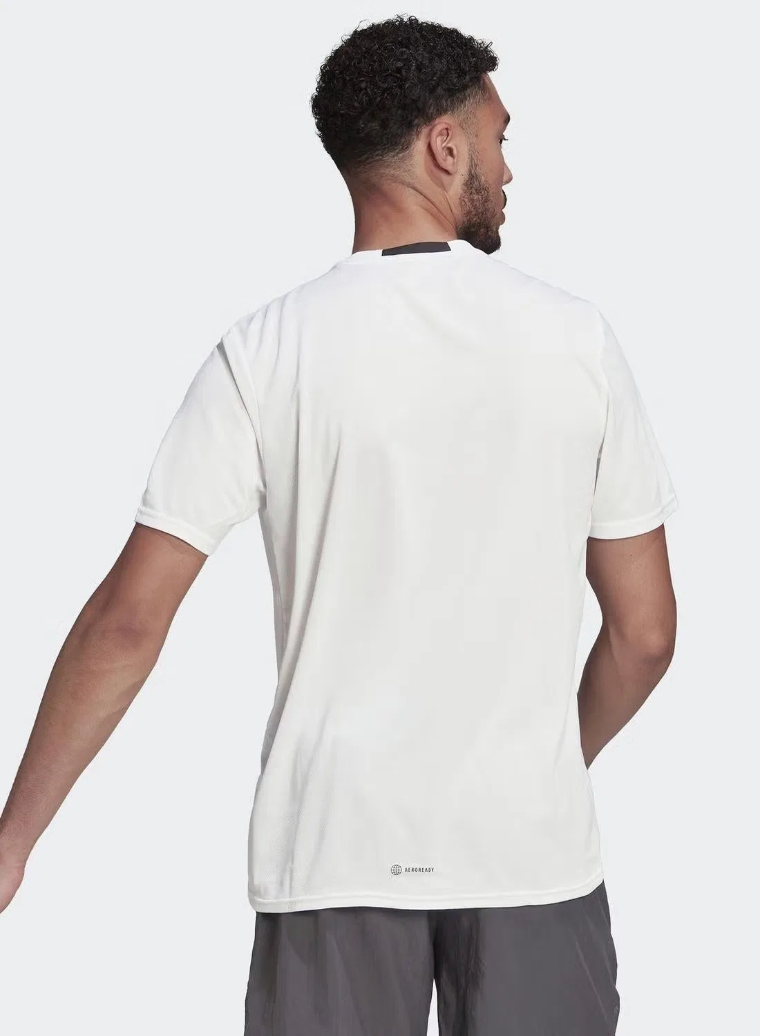 Футболка с влагоотводящей технологией D4M tee Adidas, белый — фото 2