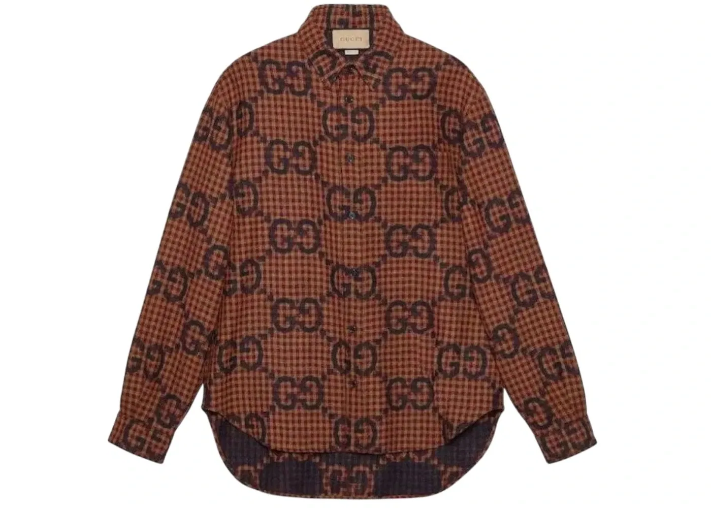 Мужская рубашка с клетчатым принтом Shirt Gucci, Red Blue