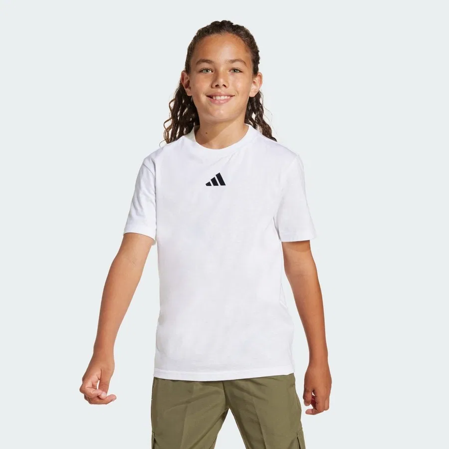 Детская футболка с длинным рукавом Sportswear Essentials Tee adidas, Черно-белый — фото 2