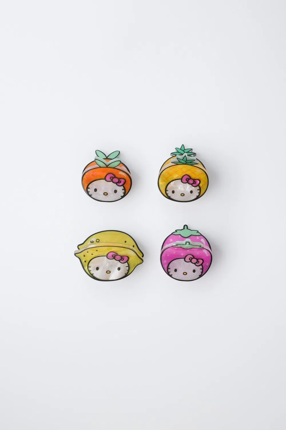Набор из 4 заколок для волос Hello Kitty Sanrio Fruit ZARA, Pink