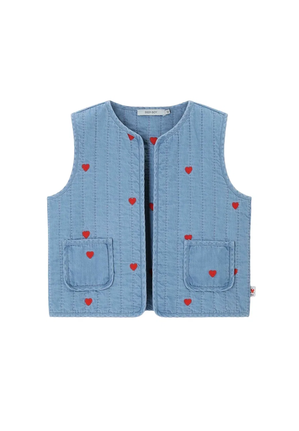 Jeansweste mitstickerei - hellblau - жилет Sissy-Boy, L.Blauw — фото 3