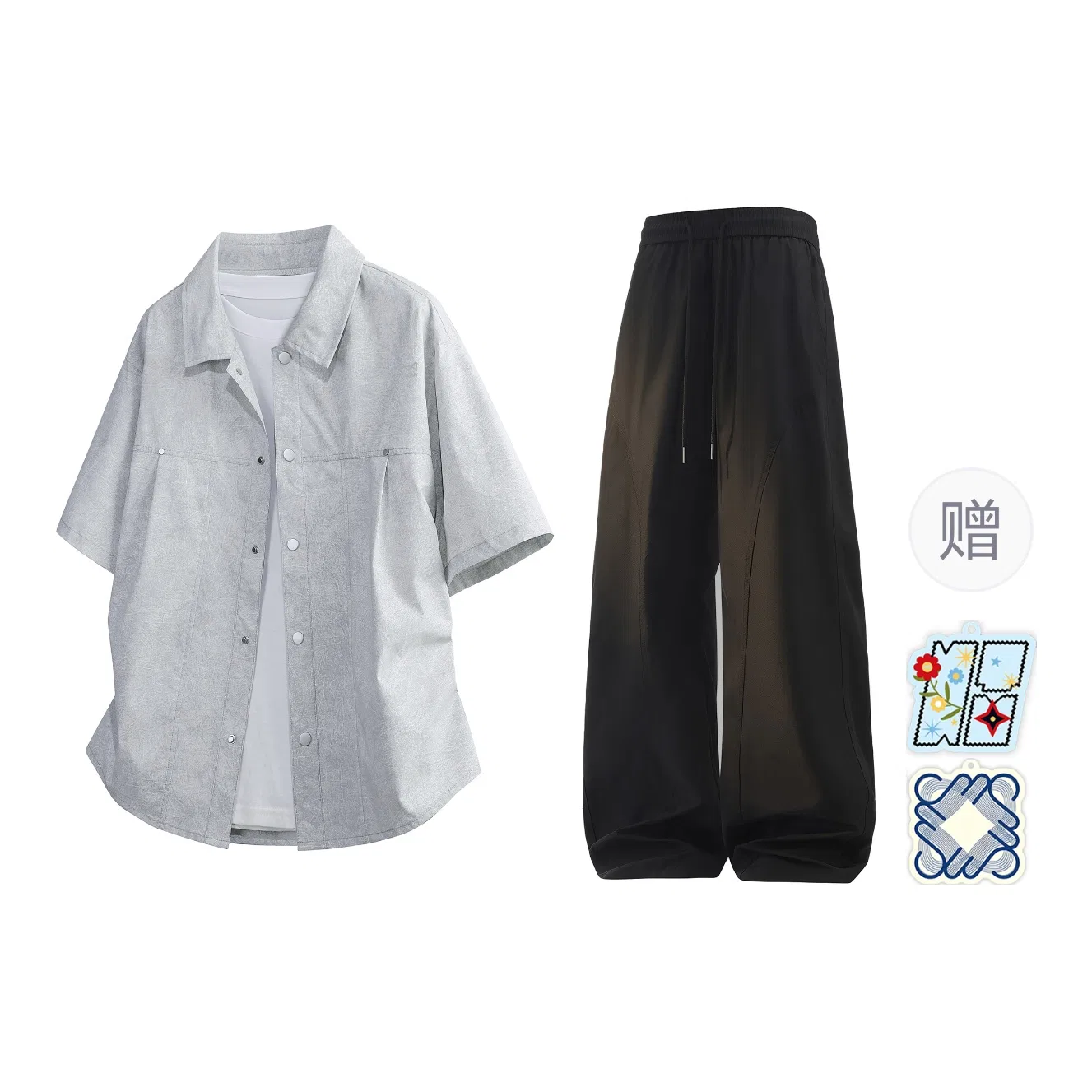 Детский комплект из рубашки и шорт с принтом, Shirt Matching Set, MIIOW — фото 3