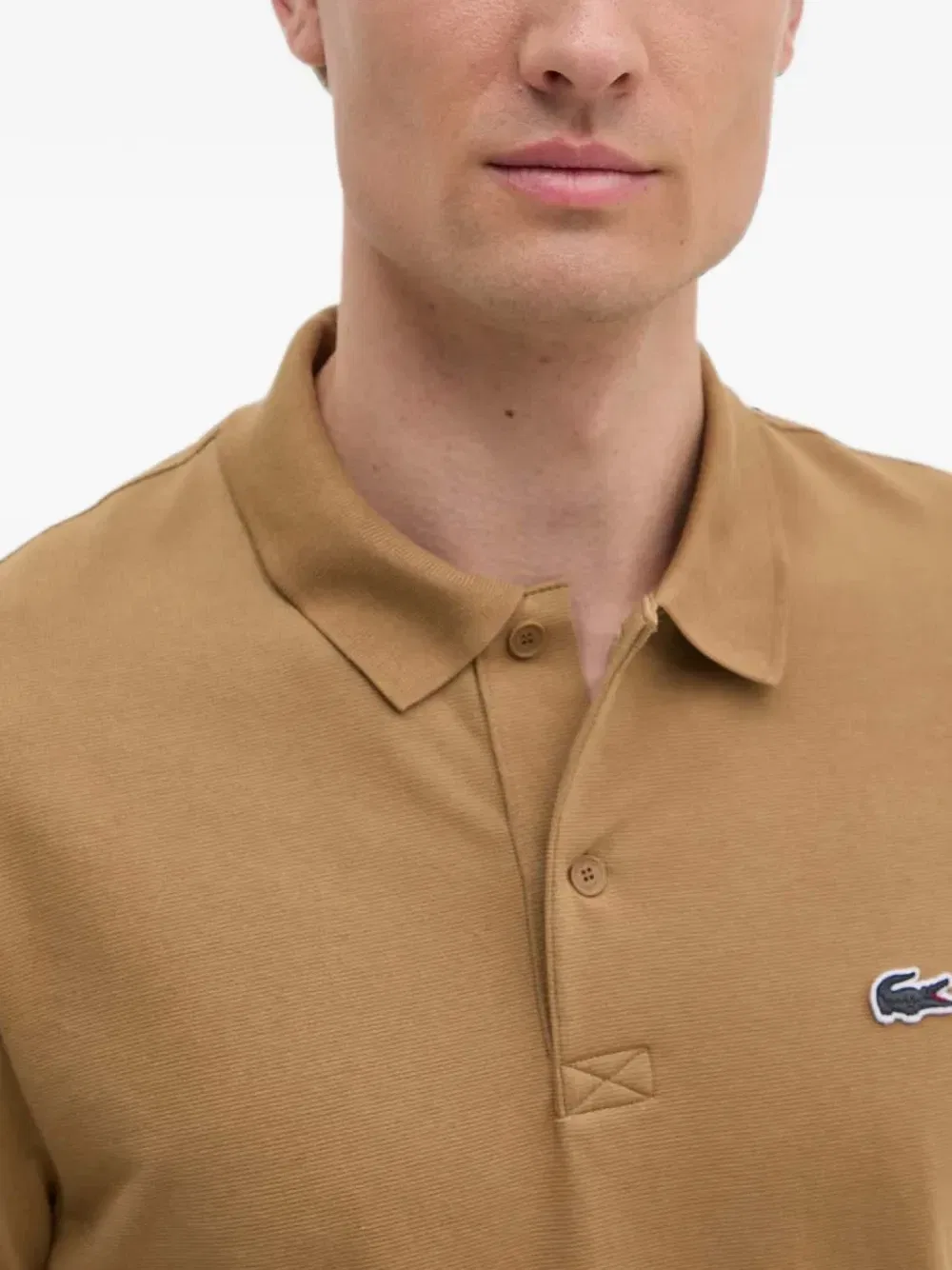 Рубашка-поло с нашивкой-логотипом Lacoste, бежевый — фото 4