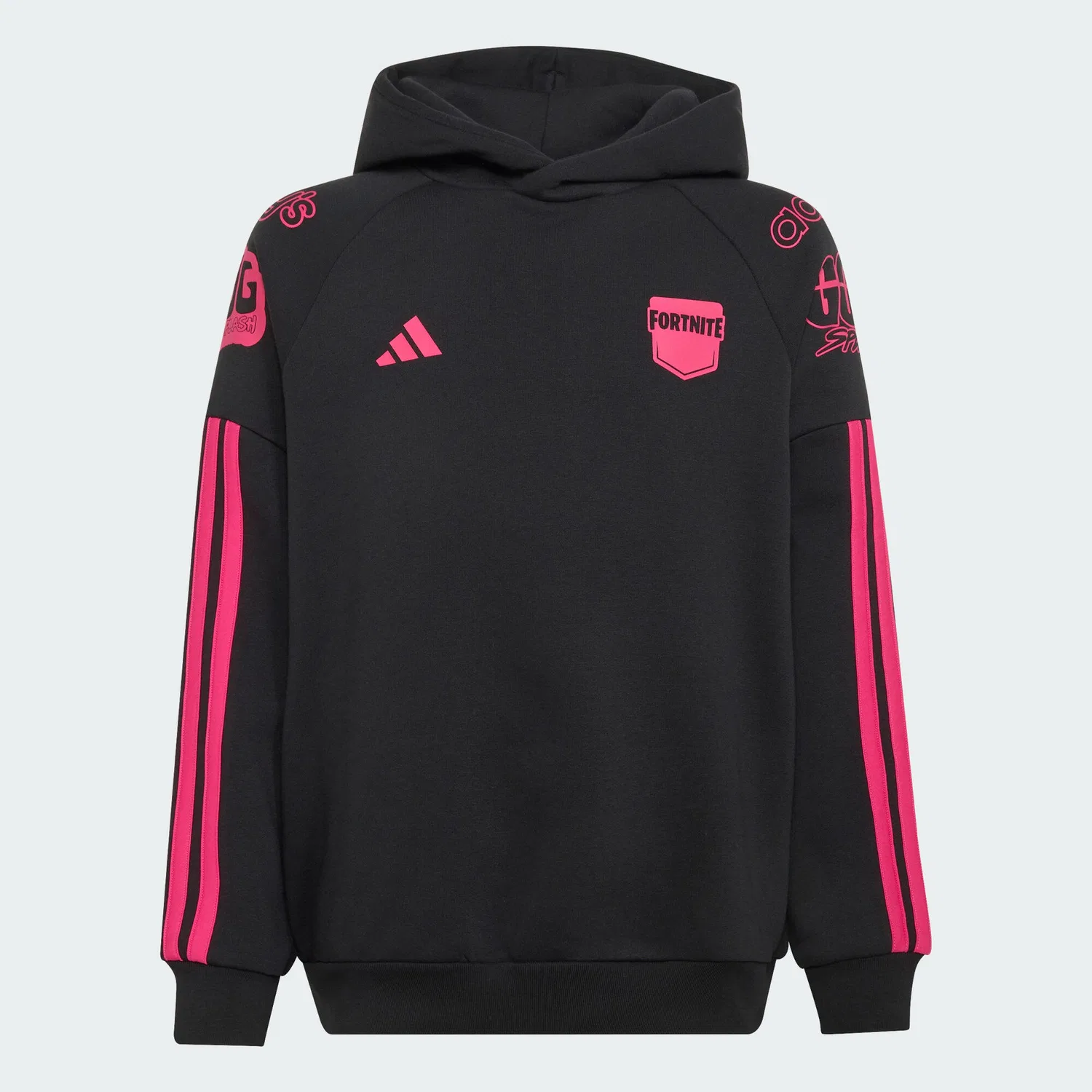 Детское худи с принтом adidas x Fortnite Adidas, Schwarz / Magentapink — фото 2
