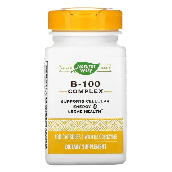 

Комплекс B-100 с коферментом B2 Nature's Way, 100 капсул