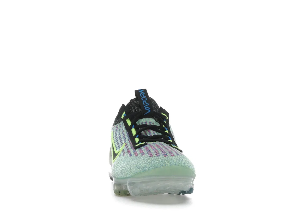 Детские кроссовки Lifestyle Nike Air VaporMax 2021 FK, Volt/Black-Photo Blue-Metallic Silver — фото 2