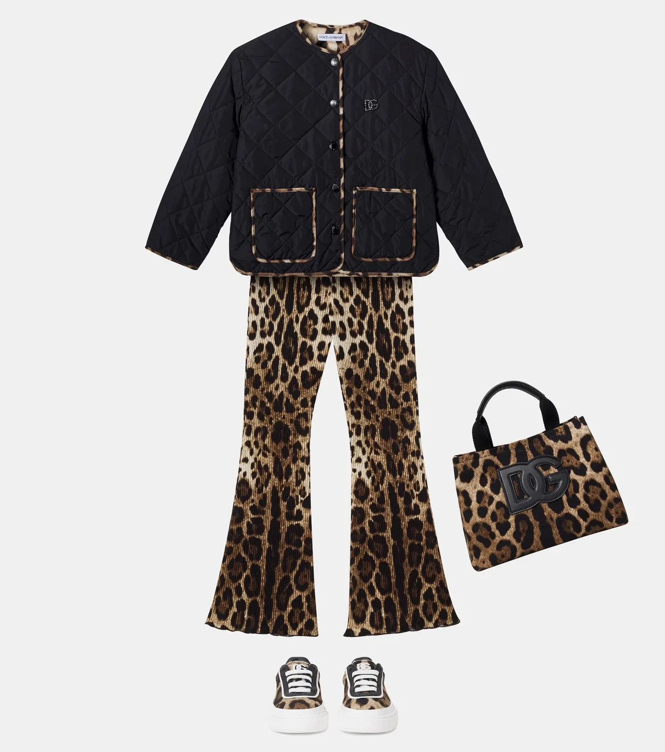 Стеганая куртка с наполнителем Dolce&Gabbana Kids, черный — фото 2