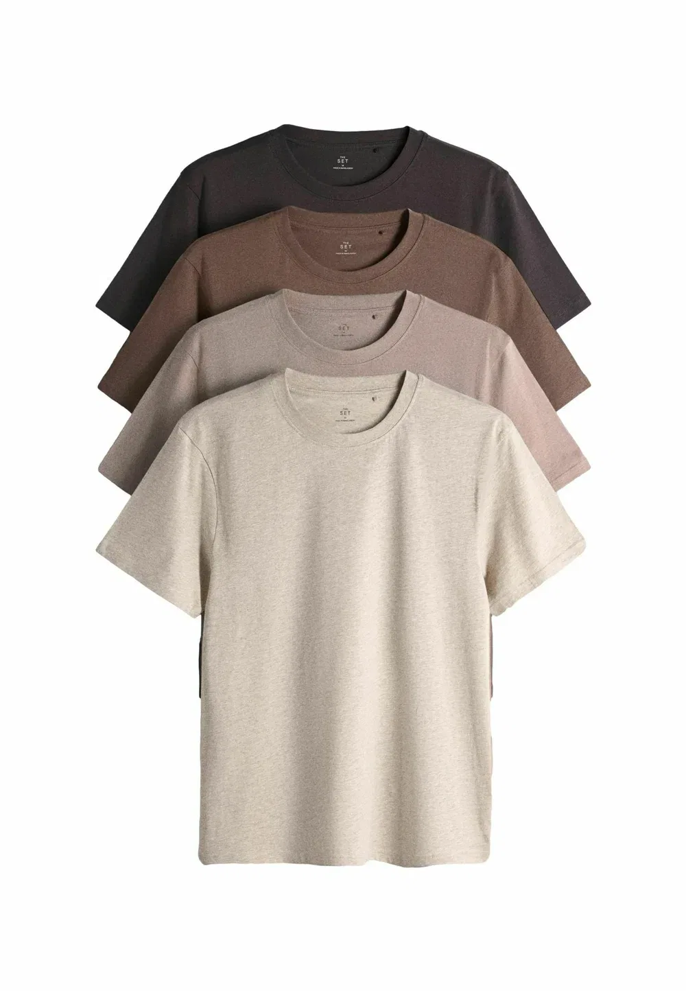 Легкие футболки с коротким рукавом, комплект из 4 штук - базовая футболка Next, Brown Cream