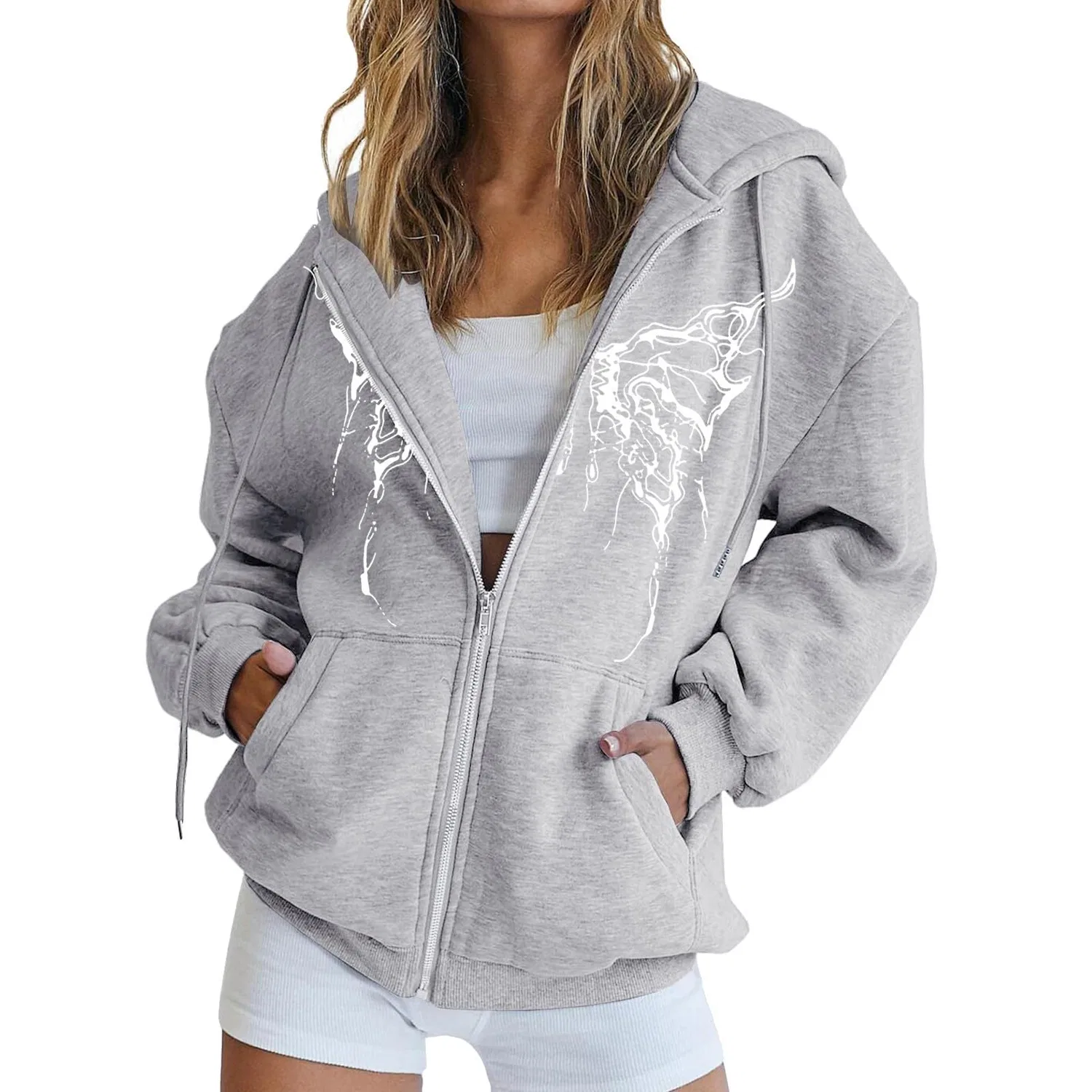 Женская куртка с капюшоном Black Chef Zipper, grey