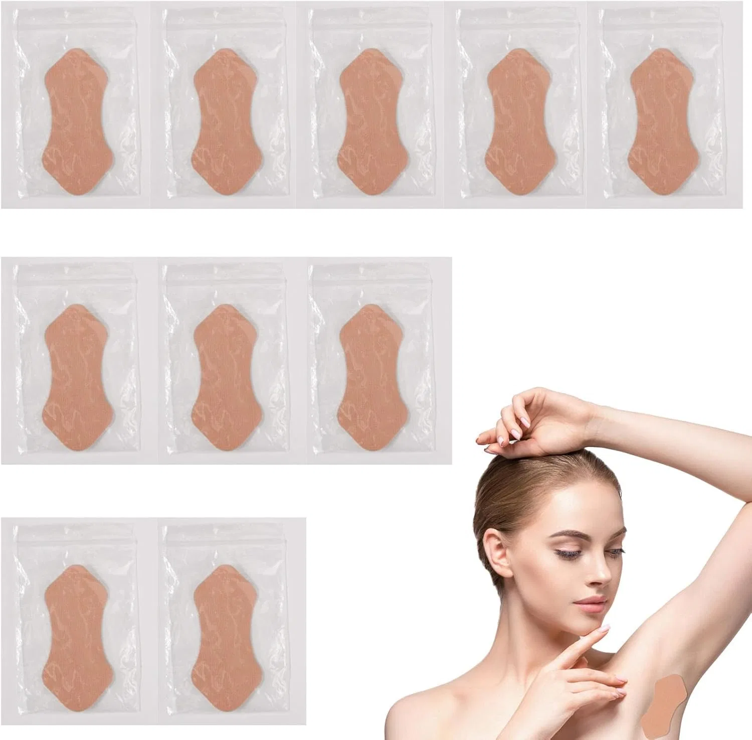Подмышечные прокладки от пота, 10 шт, Skin Color Generisch
