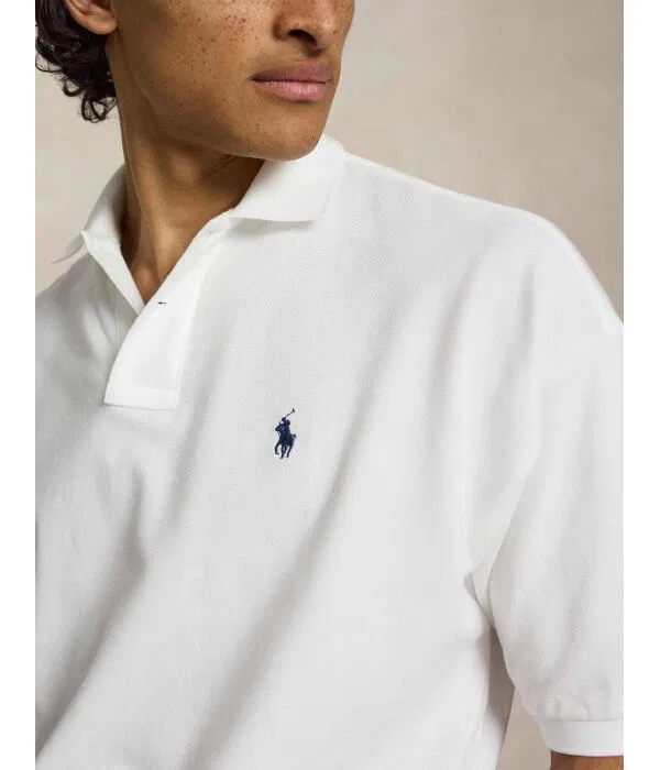 Мужское поло свободного кроя Polo Ralph Lauren, белый — фото 4