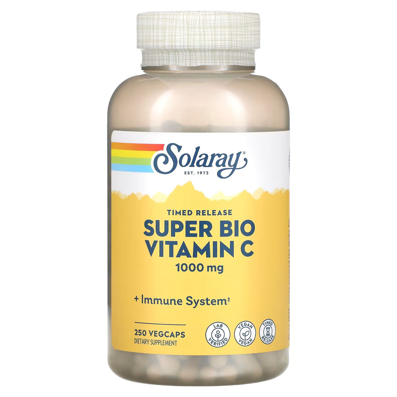 

Solaray, Super Bio Vitamin C, витамин C медленного высвобождения, 250 вегетарианских капсул