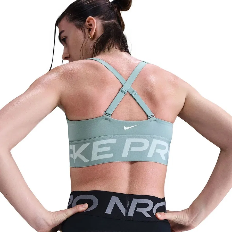 Спортивный бюстгальтер с глубоким вырезом Pro Indy Plunge Nike, Зеленый — фото 3