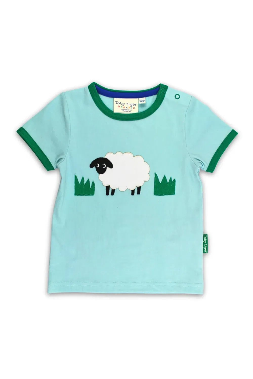 Детская футболка с аппликацией Sheep с коротким рукавом Toby Tiger, Blue