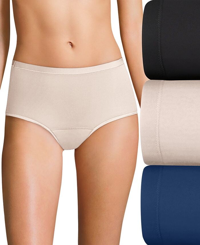 

Женские 3 шт. Краткое нижнее белье Light Period 40FDL3 Hanes, цвет Black, Gloss, In the Navy