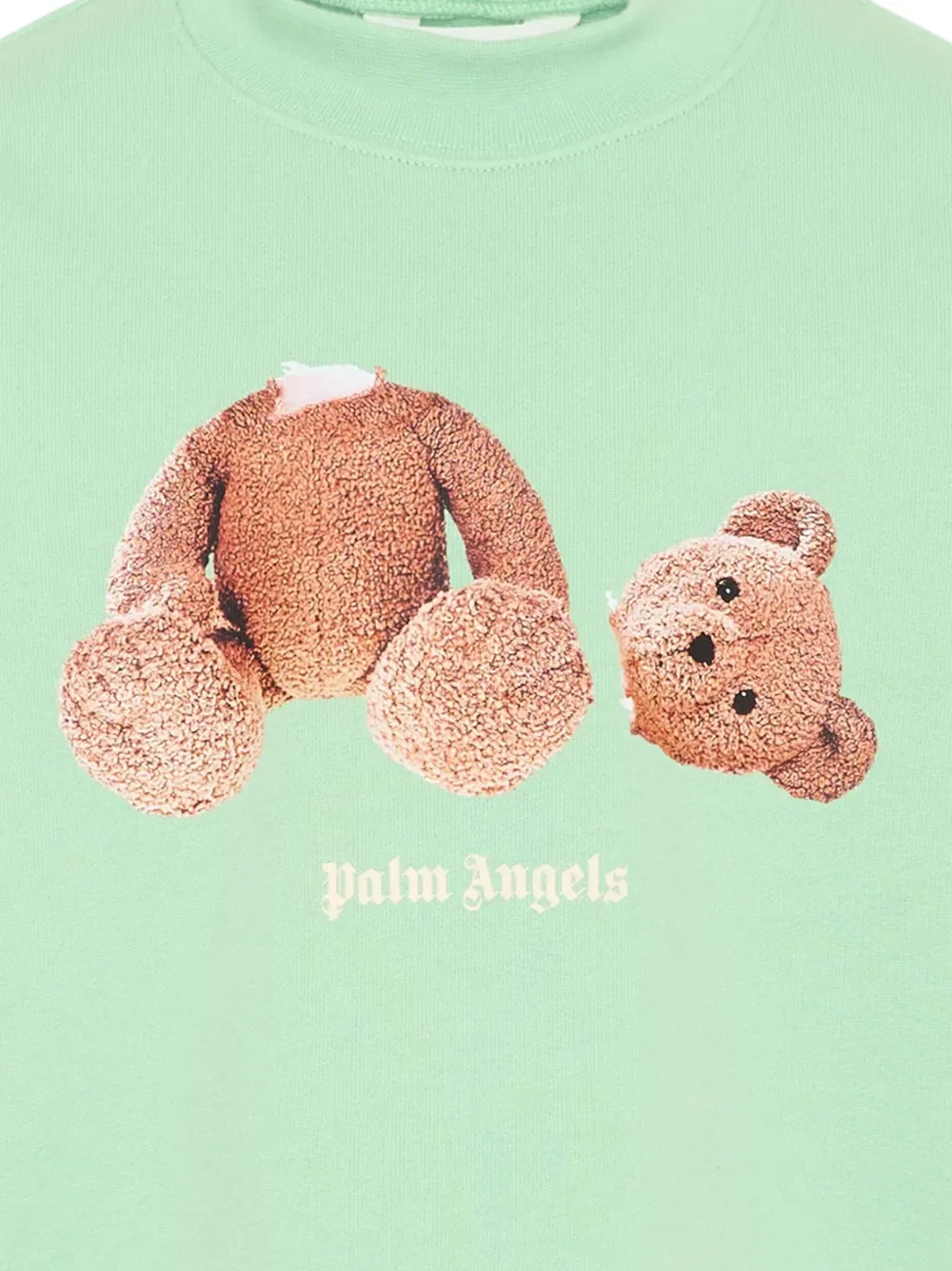 Свитшот с графическим принтом и круглым вырезом Palm Angels Kids, зеленый — фото 3