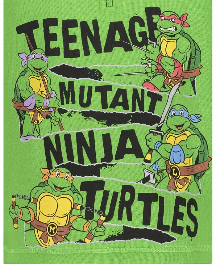 Леонардо Микеланджело Рафаэль худи на молнии для малышей/мальчиков TEENAGE MUTANT NINJA TURTLES, зеленый — фото 2