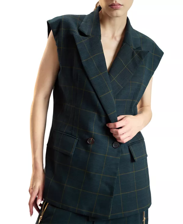 

Жилет оверсайз с двубортной застежкой Cynthia Rowley, зеленый