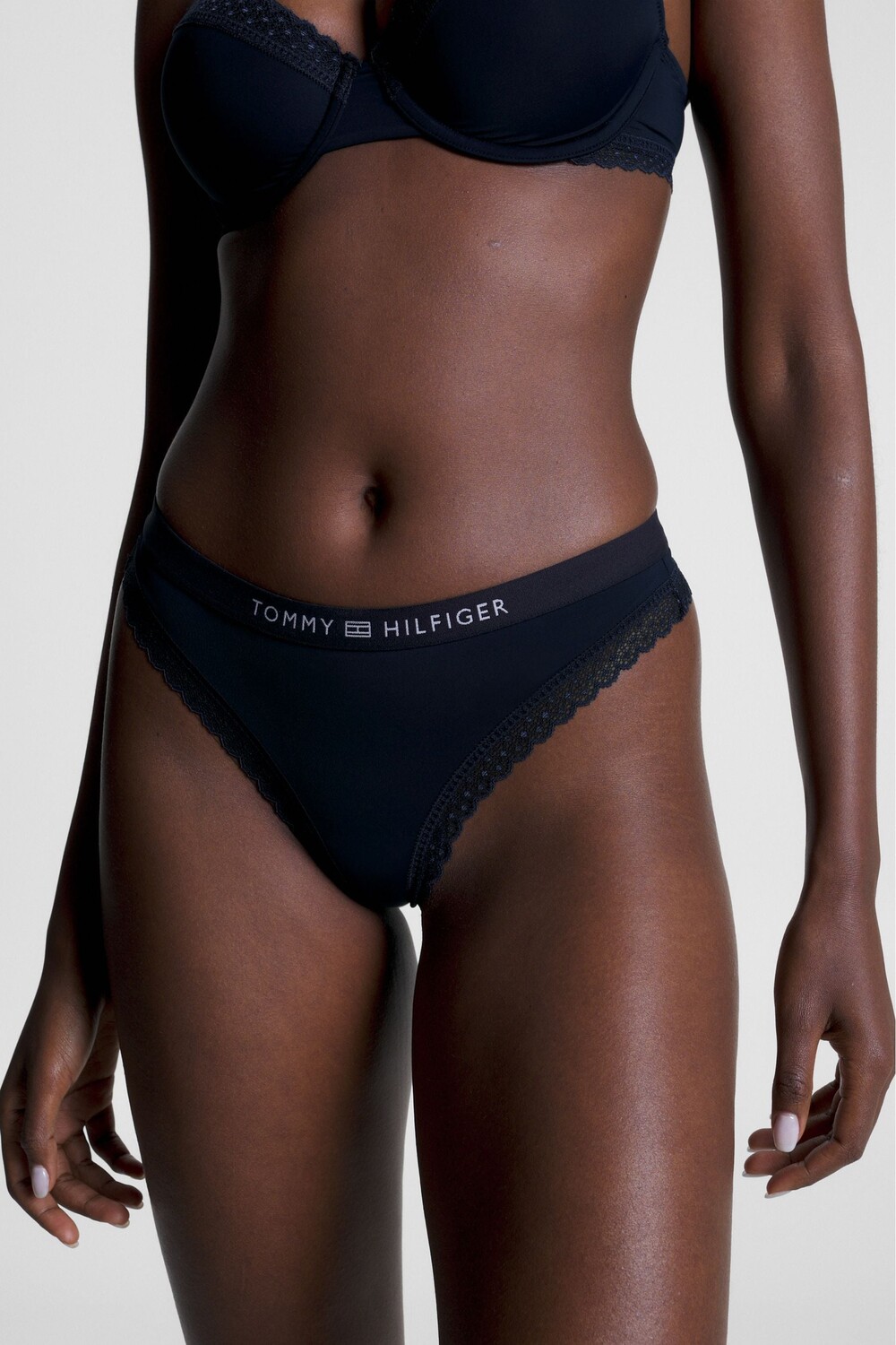 

Кружевные стринги с логотипом Tommy Hilfiger, синий