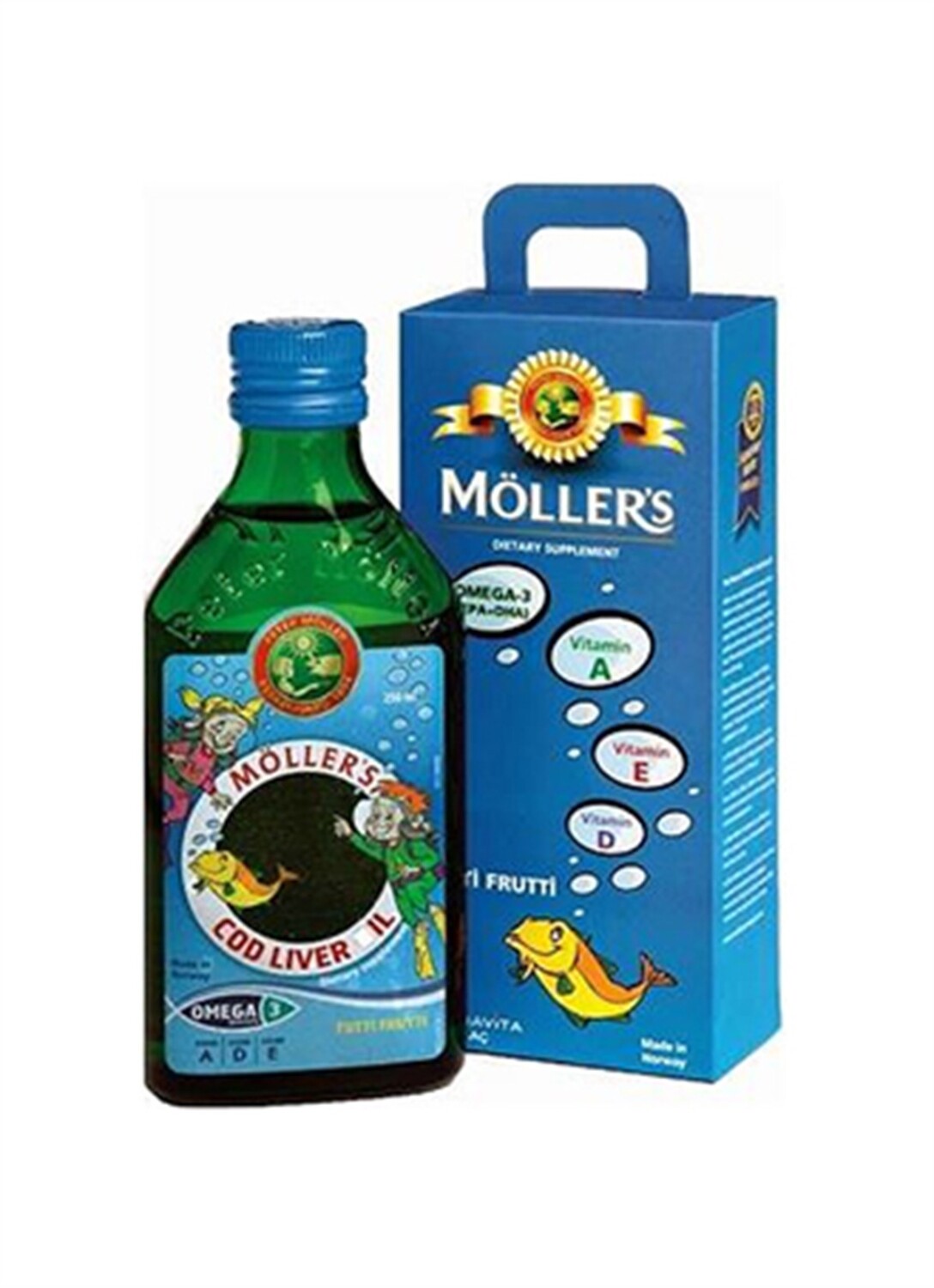 

Möllers Omega 3 250 мл Tutti Frutti Ароматизированный рыбий жир MÖLLER'S