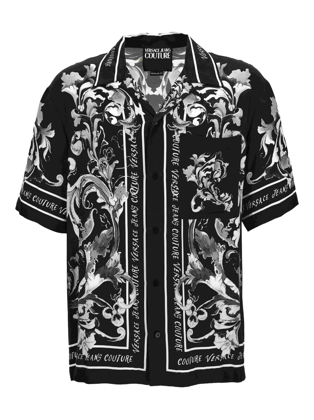 

Рубашка с принтом в стиле барокко Versace Jeans Couture, черный