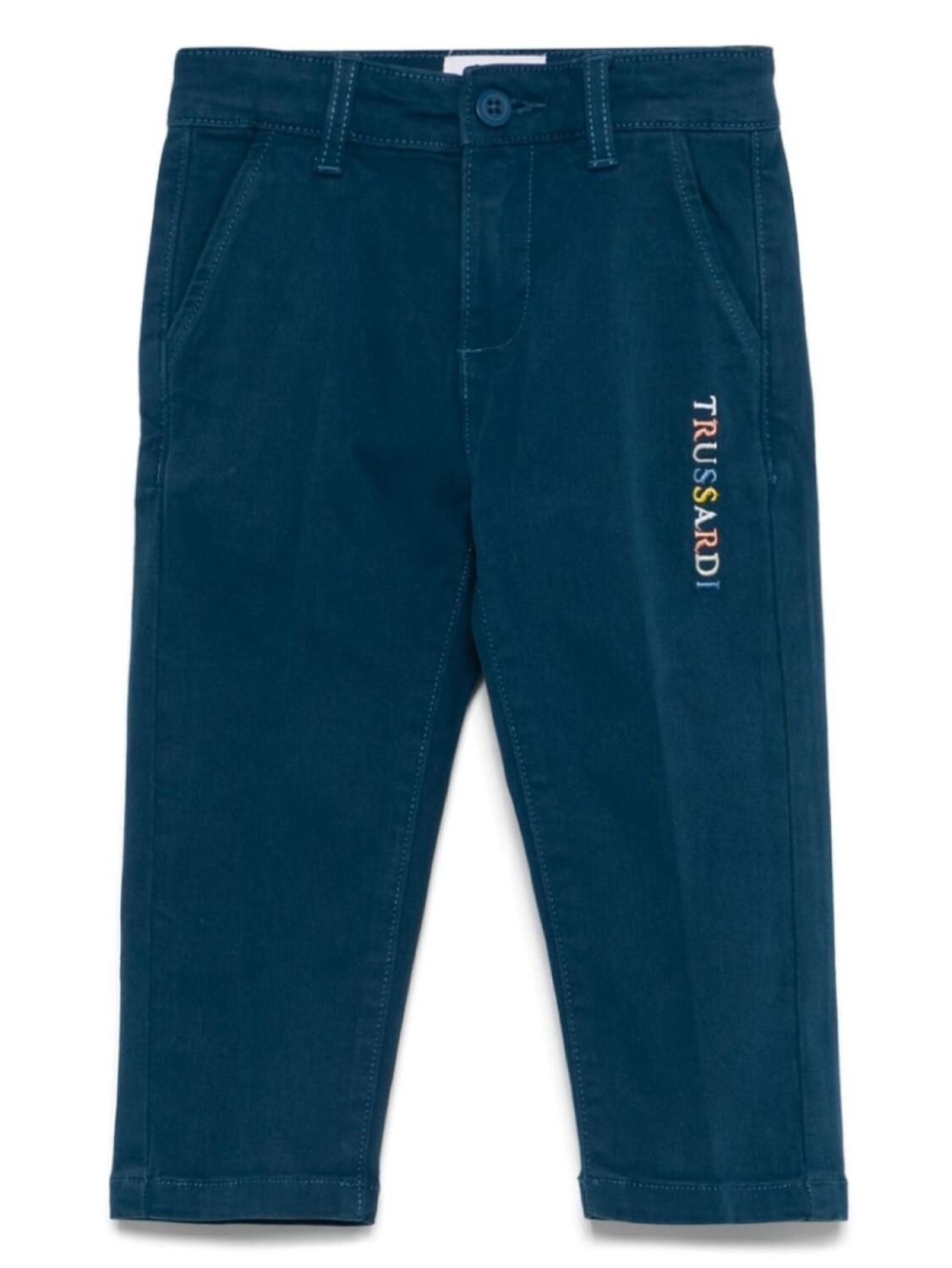 

Брюки с вышитым логотипом TRUSSARDI JUNIOR, синий