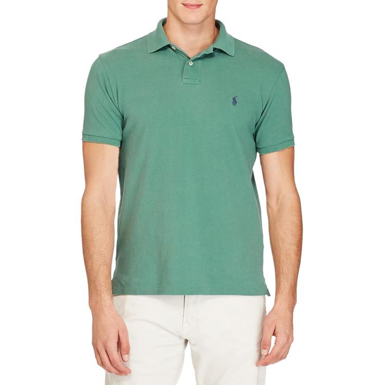 Прямая поло с вышитым логотипом Polo Ralph Lauren, зеленый — фото 4