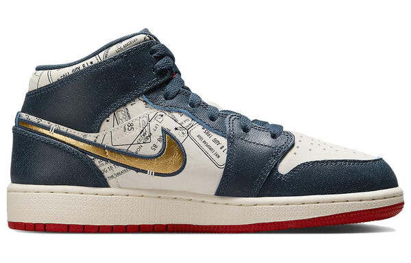 Кроссовки 1 средний размер Air Jordan, синий — фото 3
