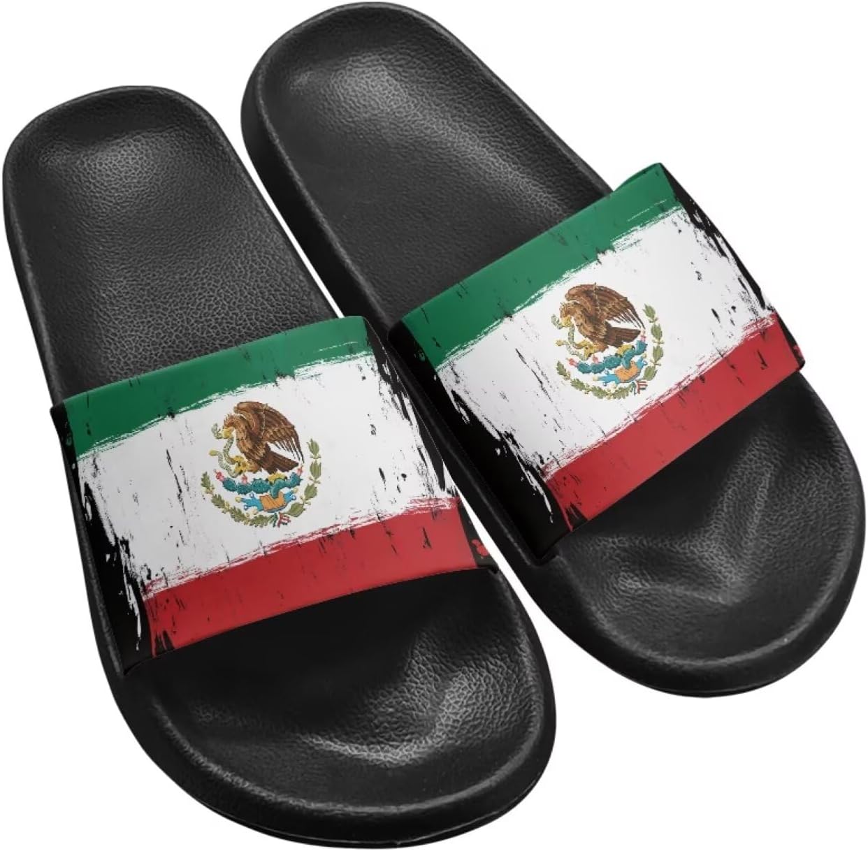 

Женские шлепанцы Jeiento с американским флагом, праздничная обувь, нескользящие спортивные сандалии для ванной, пляжа и душа, Mexico Flag Pattern