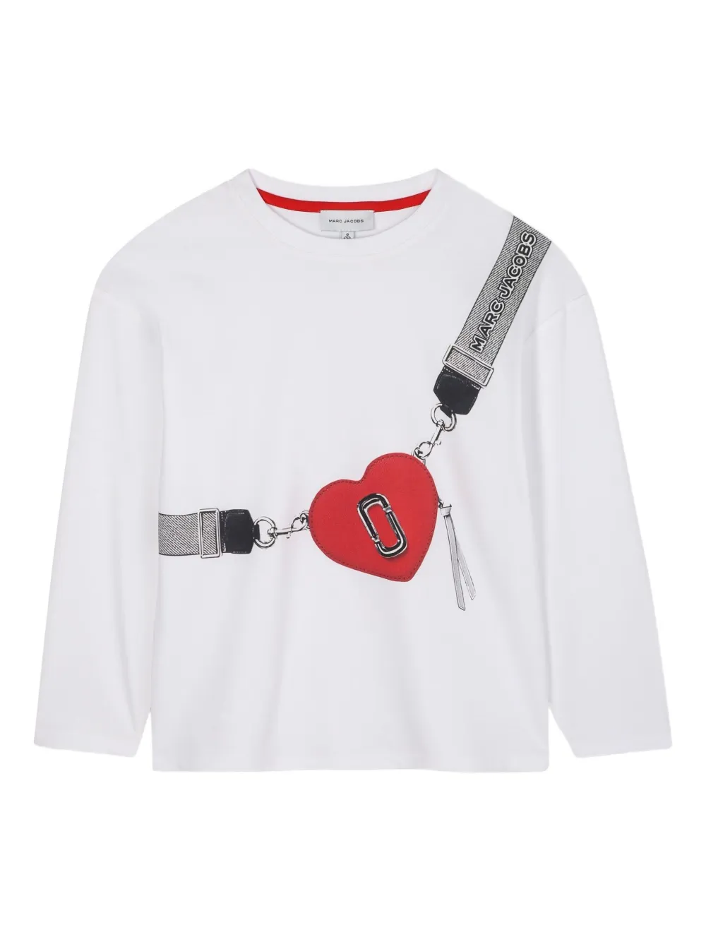 

Топ с длинными рукавами и принтом Marc Jacobs Kids, белый