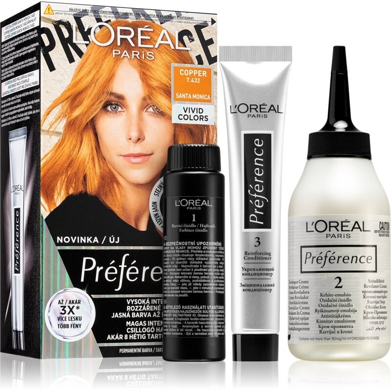 

Краска для волос L'Oreal Paris Préférence Vivids оттенок 7.432 медь 1 шт L’Oreal Paris