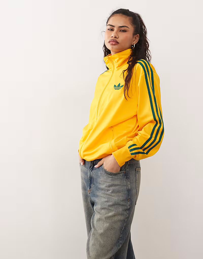 

Свободный спортивный топ Adidas Originals Firebird желтого цвета