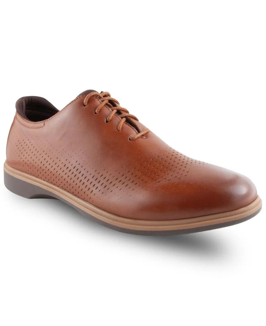 Мужские перфорированные классические оксфорды Valencia Comfort DEER STAGS, Cognac