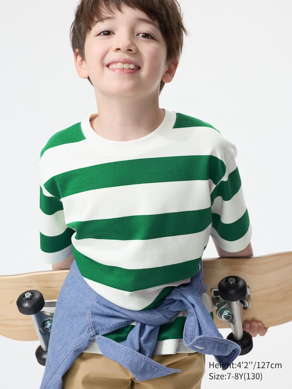 

Хлопковая футболка AIRism в полоску Uniqlo, 55 green, Зеленый, Хлопковая футболка AIRism в полоску Uniqlo, 55 green