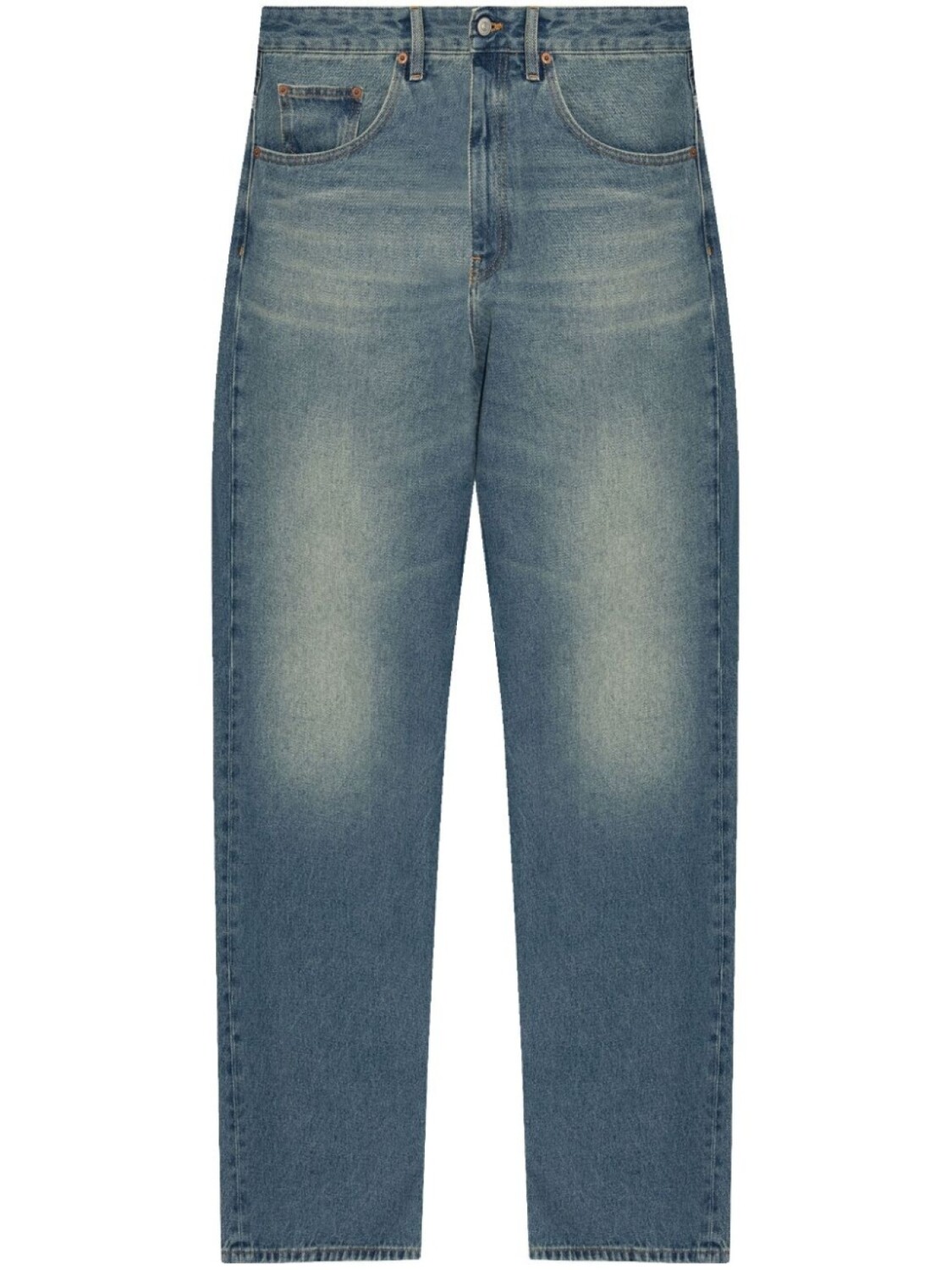 

MM6 Maison Margiela джинсы прямого покроя с высокой посадкой, синий