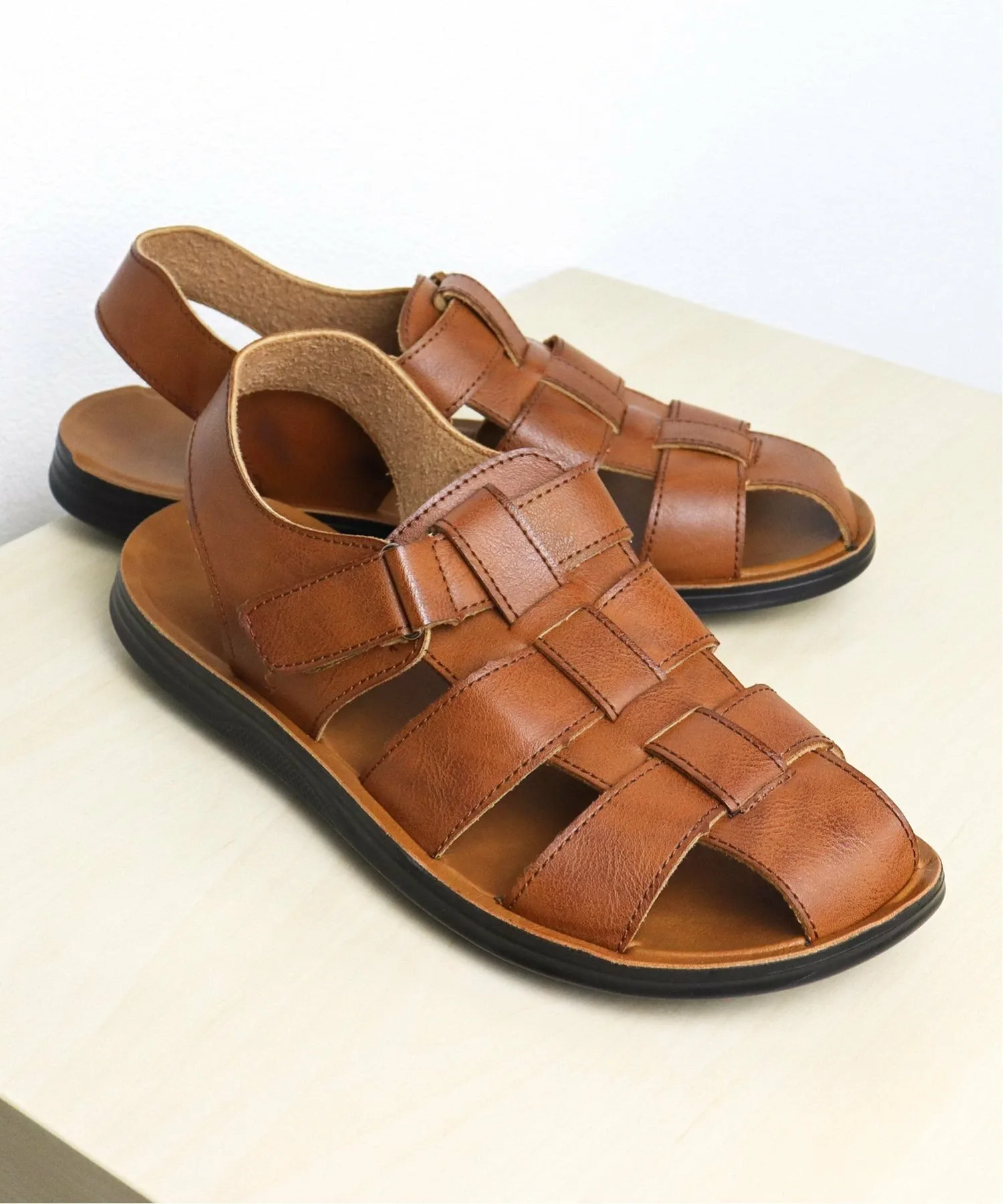 Плоские сандалии с плетением 2408 Aaa+, brown
