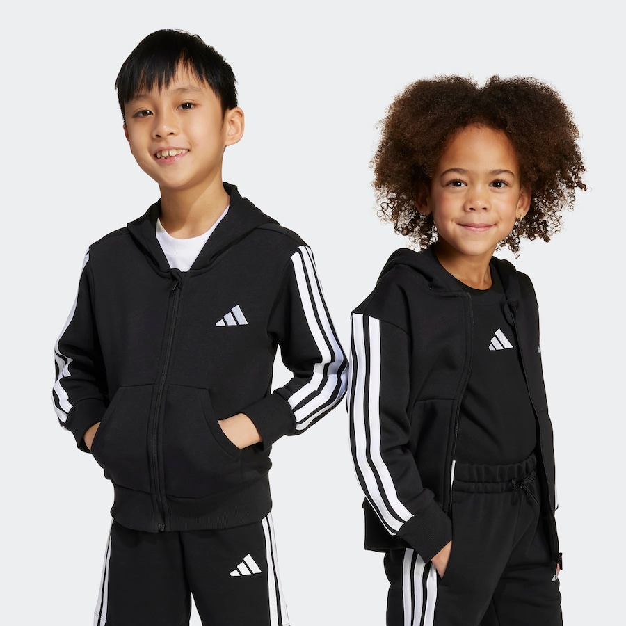 Спортивная толстовка с капюшоном на молнии ADIDAS SPORTSWEAR, черный — фото 2