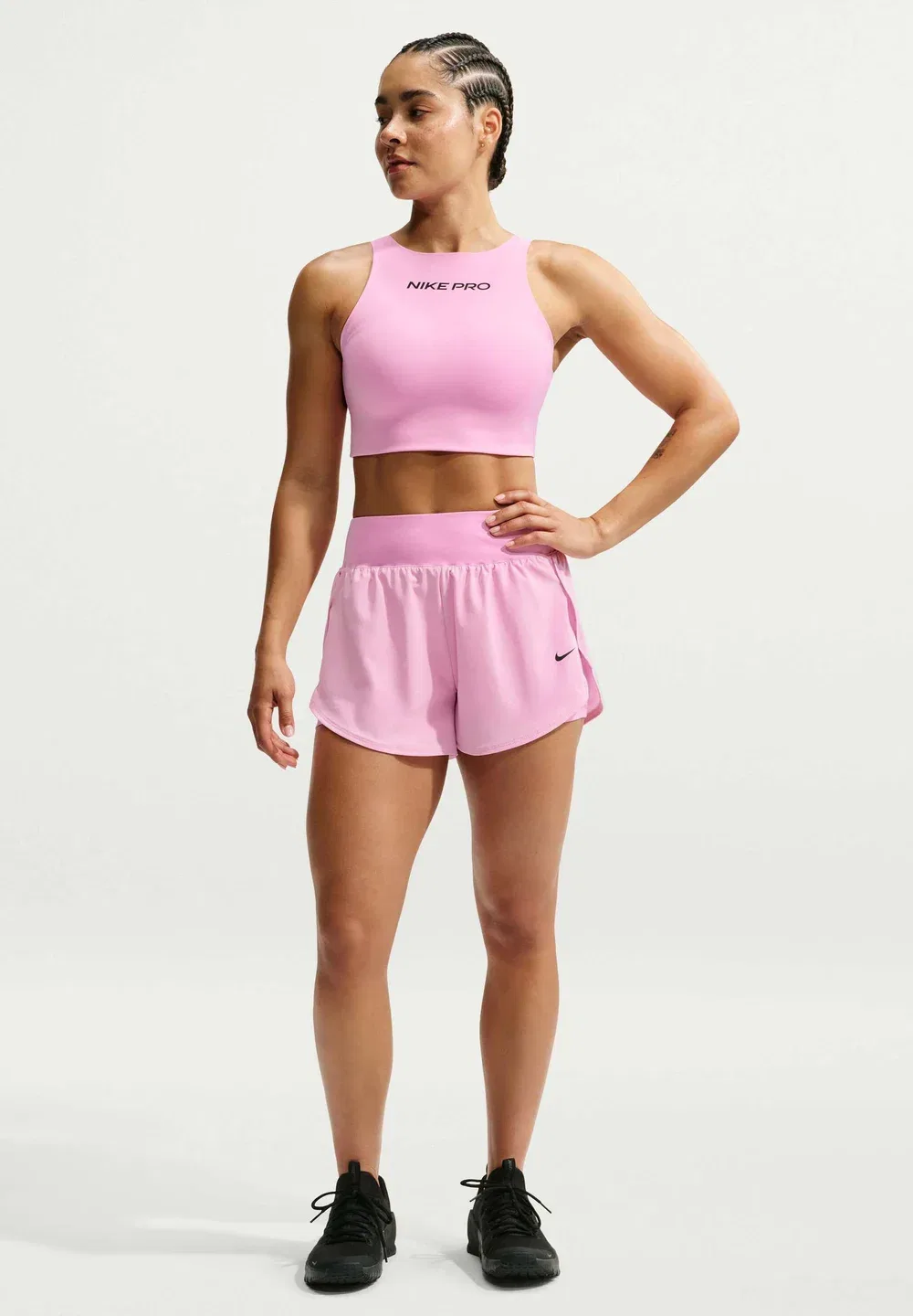 W np df sculpt 2n1 3in hr shrt - шорты 2-в-1 Nike Performance, Pink Rise/Black