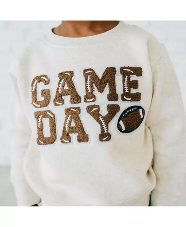 Детская толстовка для мальчиков с патчем Game Day Patch Sweet Wink, Natural Heather — фото 3