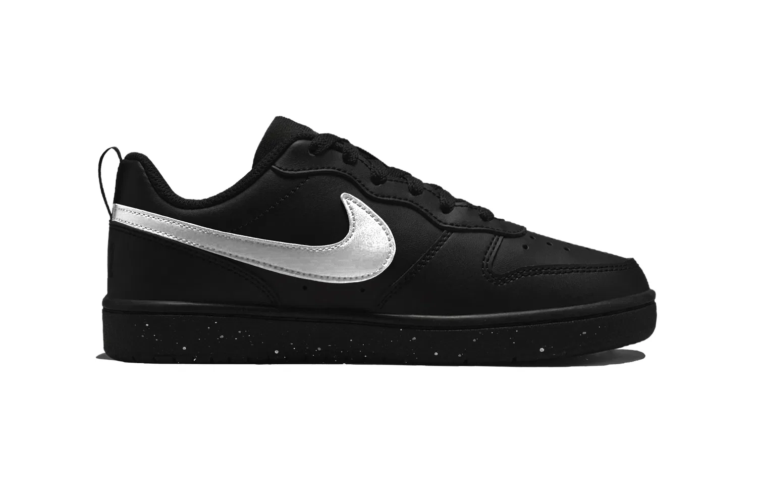 Детские кеды для мальчиков с низким верхом Nike Court Borough, Black Silver — фото 3