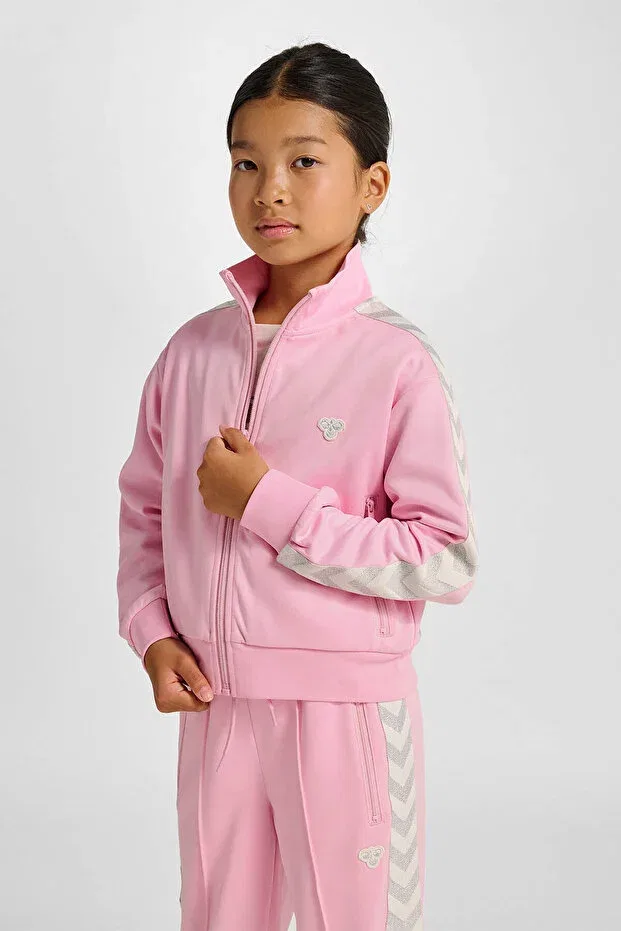 Детские свитшот для девочек на молнии с принтом Hummel, Pink