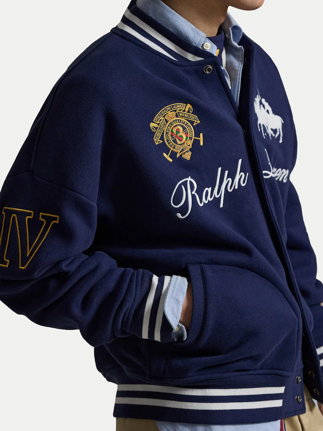 Мужской свитшот свободного кроя Polo Ralph Lauren, темно-синий — фото 4