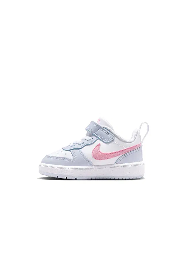Детские кроссовки для девочек с липучкой Court Borough Low Ess+ Nike, Light Blue/White — фото 3