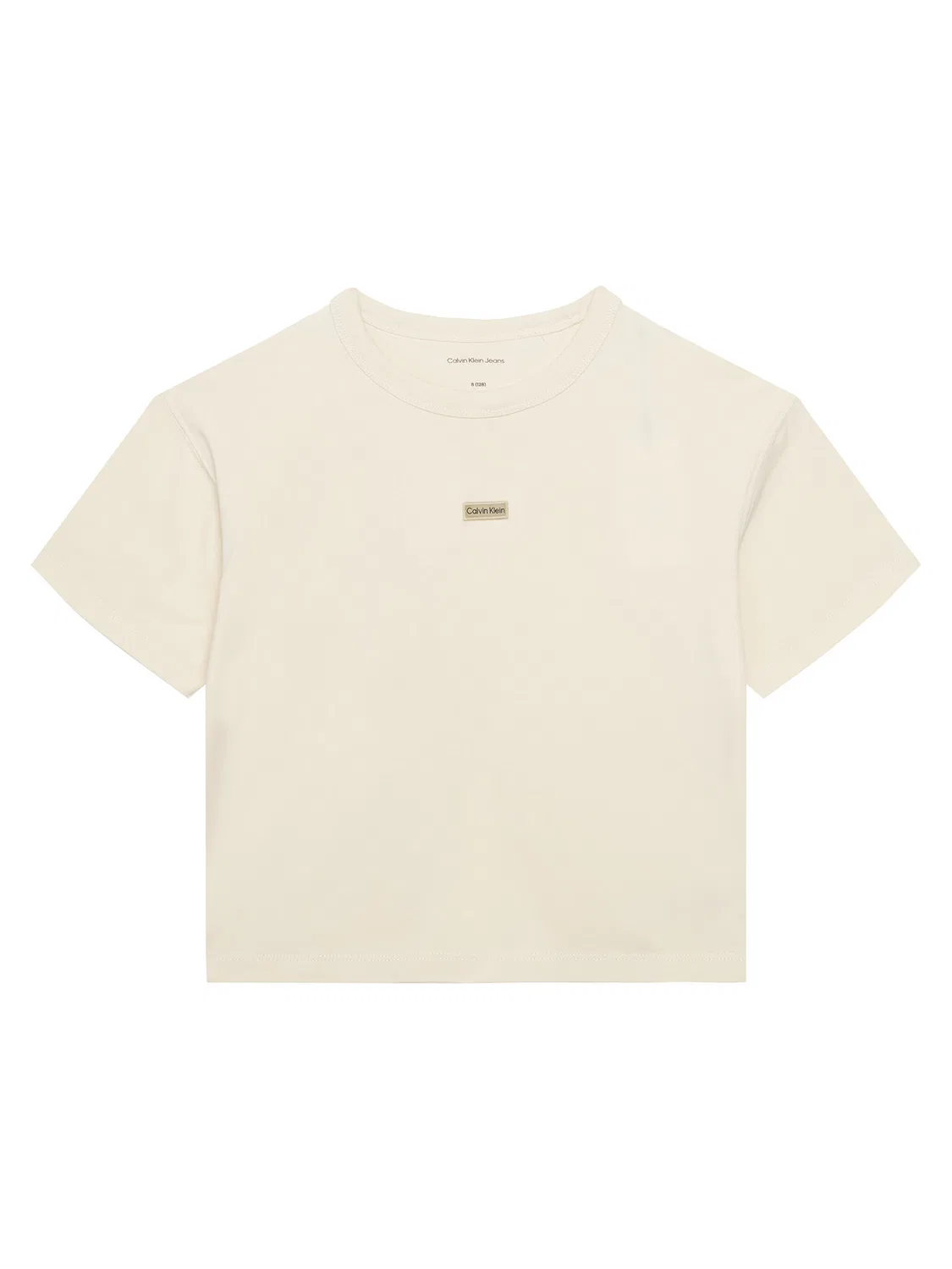 Футболка стандартного кроя для девочки Folded Logo Calvin Klein Jeans, бежевый
