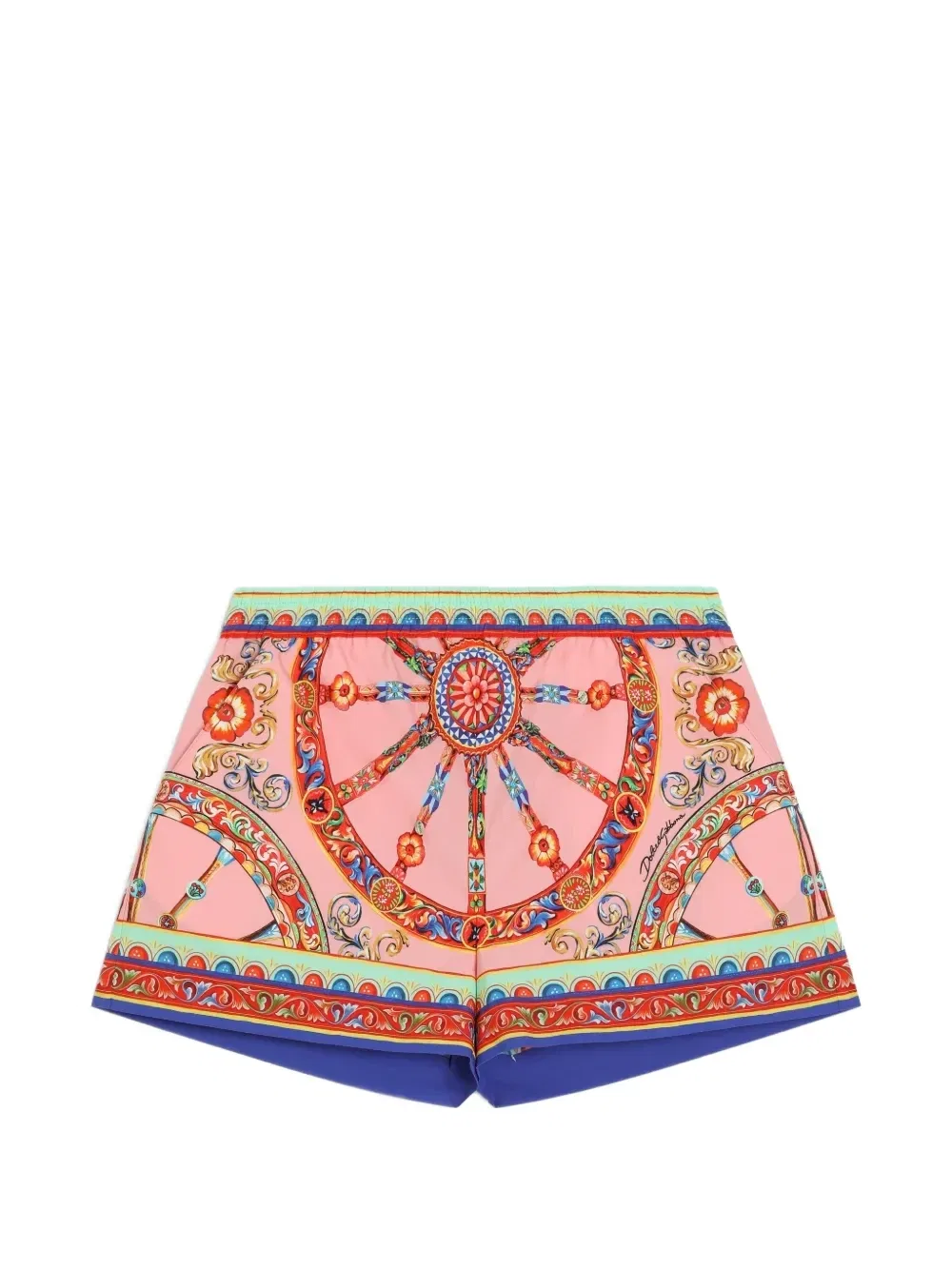 Поплиновые шорты с принтом Carretto Dolce & Gabbana Kids, розовый