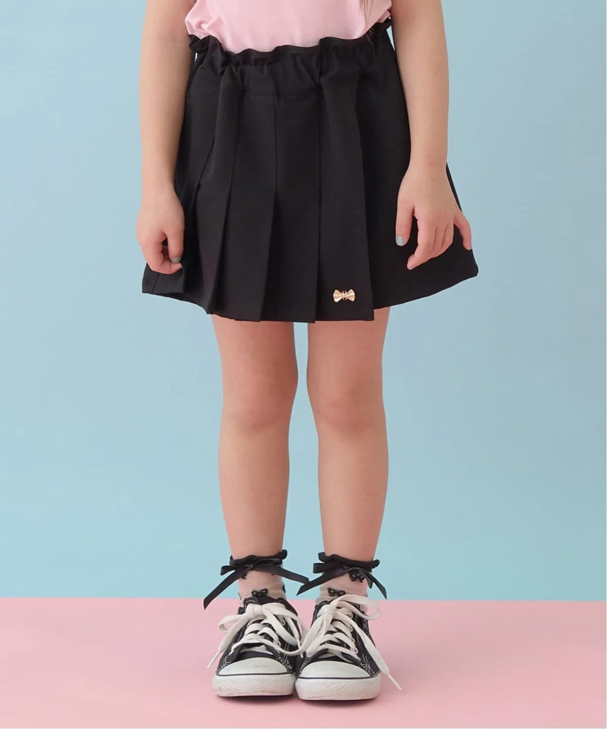 Детские шорты-юбка с принтом Heart Pocket Color Skirt Lycee mine, Черный