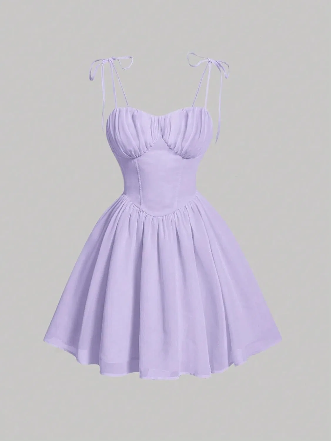 Женское летнее платье-комбинация на бретелях с драпировкой Mauve Purple — фото 4